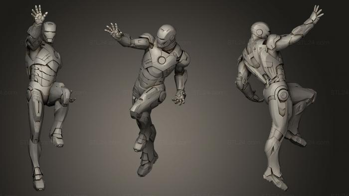 Статуэтки герои, монстры и демоны (Железный Человек_2, STKM_0243) 3D модель для ЧПУ станка